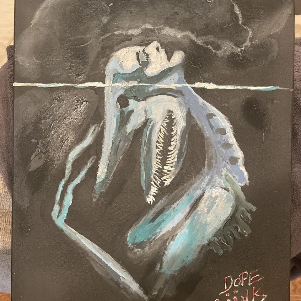 Hand painted acrylic siren painting